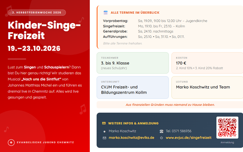 Musikprojekt Kinder-Singe-Freizeit